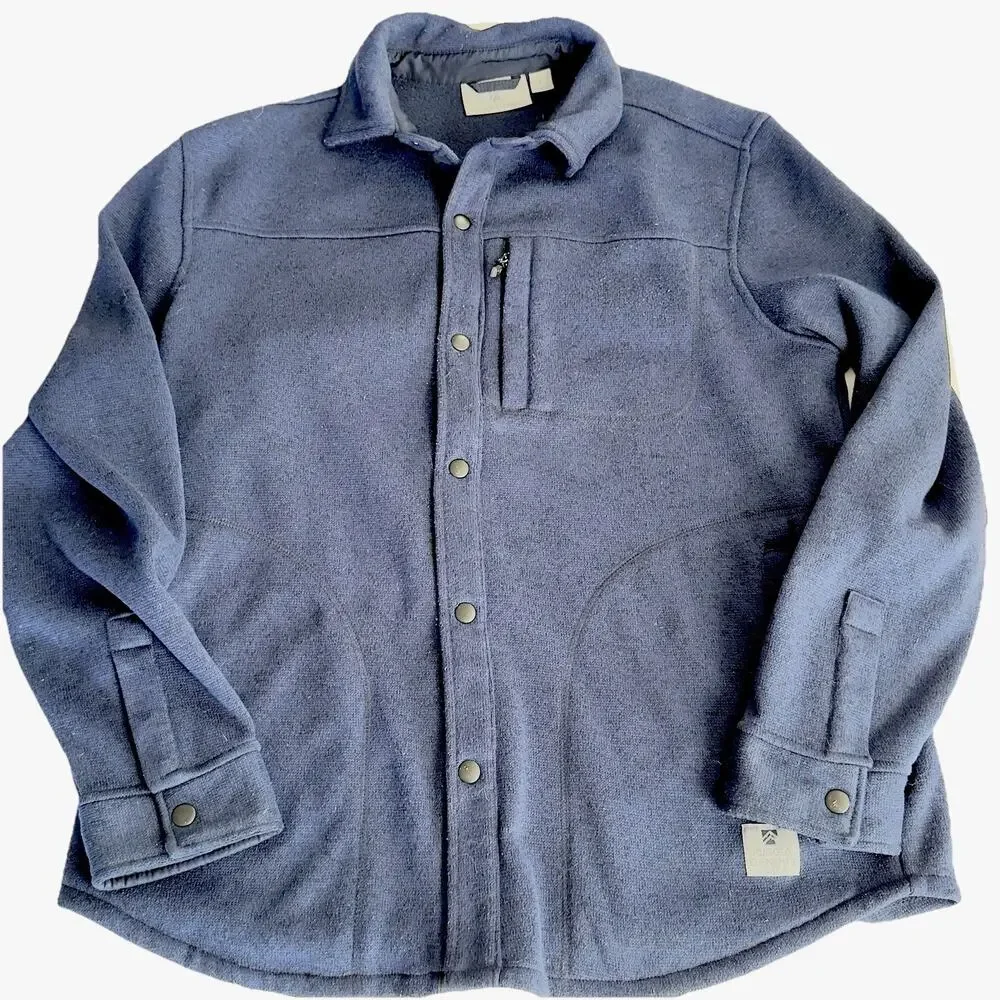 Rugged Elements Men's Sweater Fleece Over Shirt Dark Blue Large